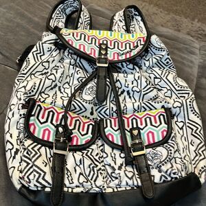 Betsyville Backpack black and white Aztec design